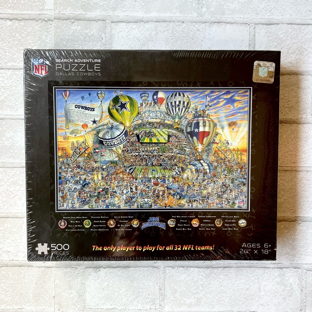 NFL Dallas Cowboys Joe Journeyman Jigsaw Puzzle 500 Piece Seek and Find New